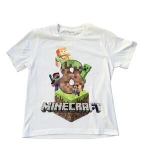 Youth Minecraft 8th Birthday Shirt Size 8